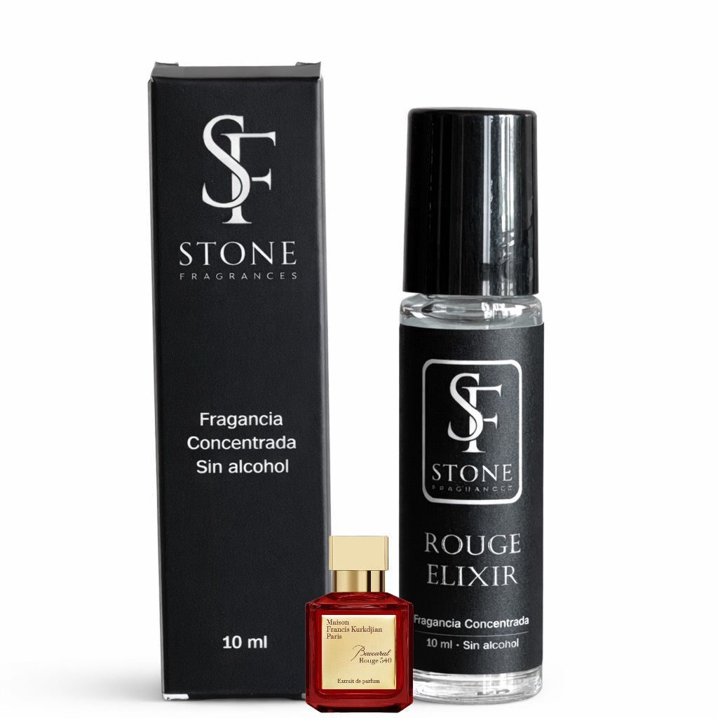 Rouge Elexir Roll On Fragancia Concentrada 10ml - Unisex (Baccarat Rouge 540) - Stone Fragrances