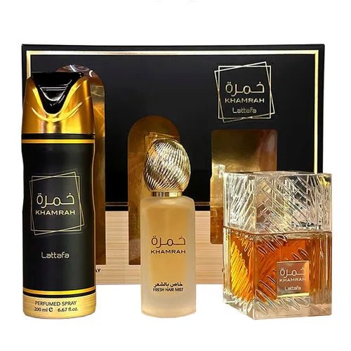 Lattafa Khamrah Estuche 3pzs - Unisex - Stone Fragrances