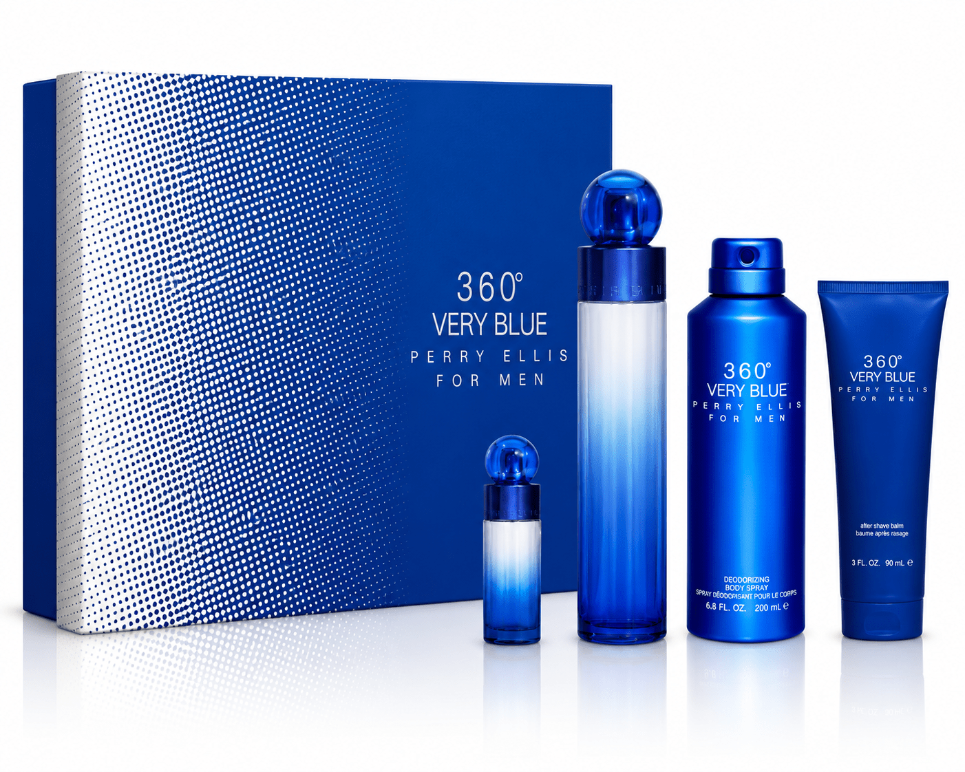 360 Very Blue Perry Ellis Estuche 4 pzs - Caballero - Stone Fragrances