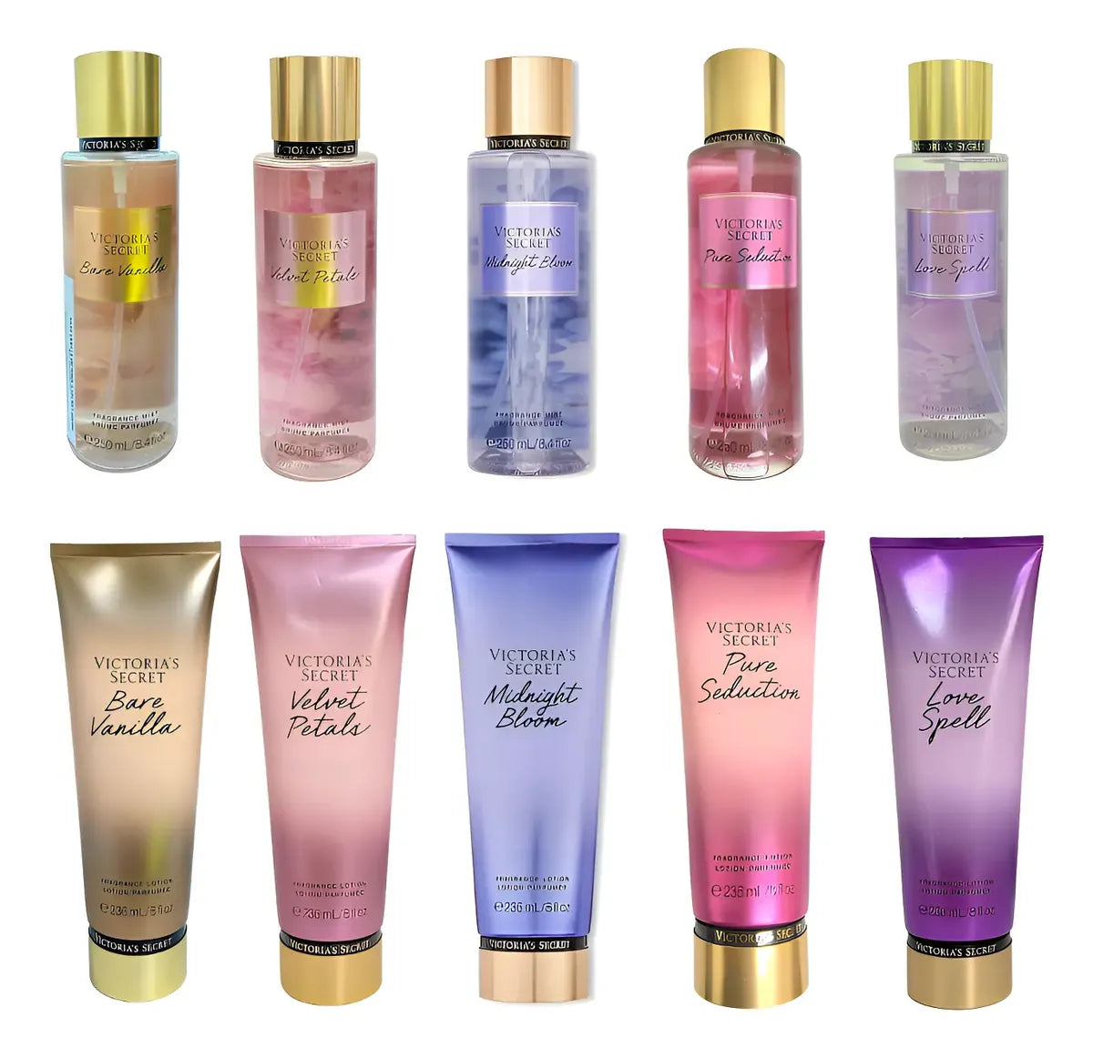 Paquete 10 Piezas Victoria's Secret Crema y Body Locion
