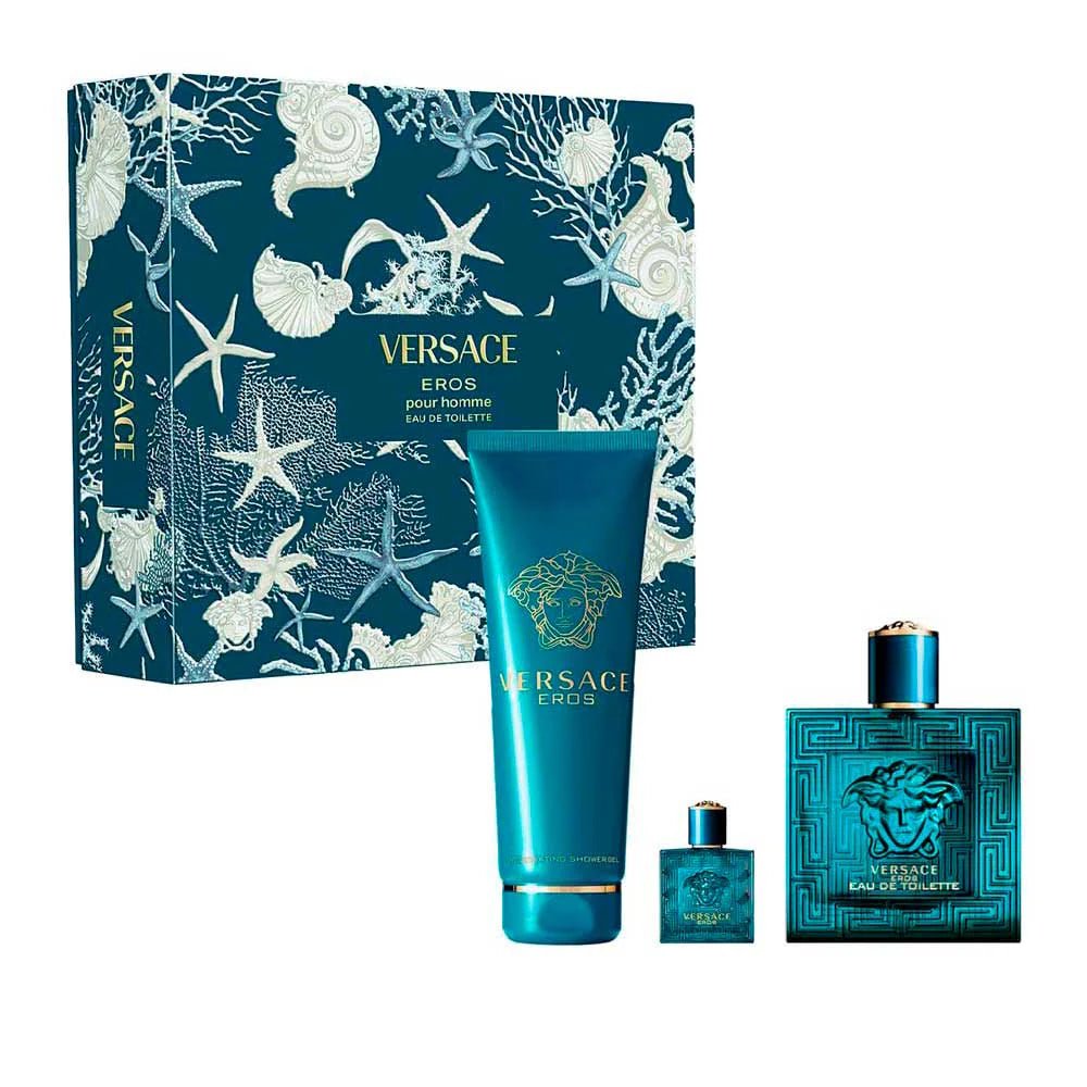 Versace Eros EDT Estuche 3pzs - Caballero - Stone Fragrances