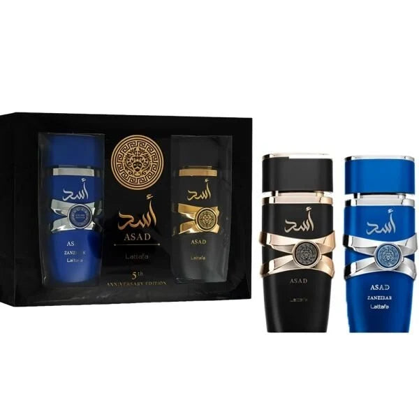 Lattafa Set Asad 5to Anive Duo 100 ml EDP – Caballero