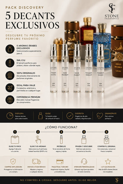 ADN Árabe – 5 Decants Exclusivos - Stone Fragrances