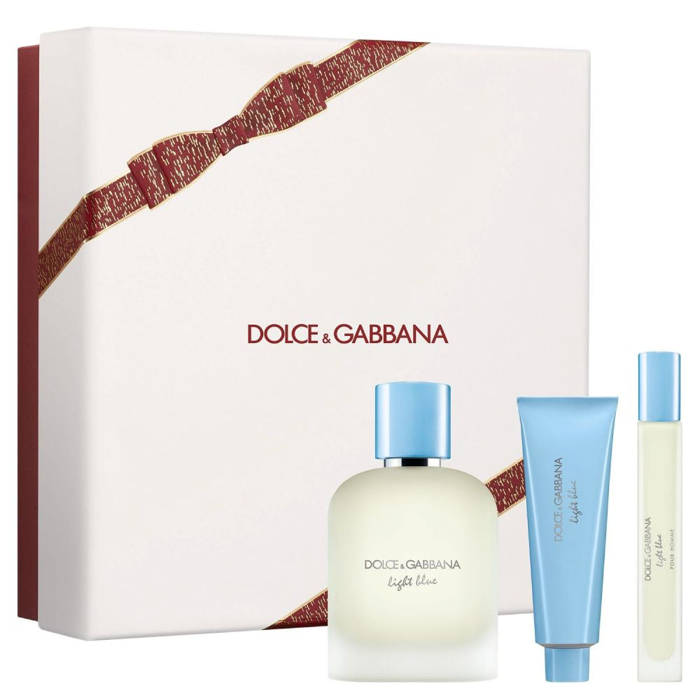 Set 3pz Dolce & Gabbana Light Blue EDT 100ml - Caballero