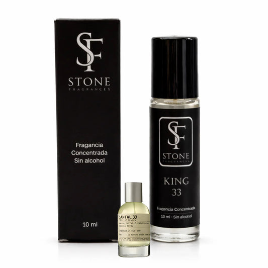 King 33 Roll On Fragancia Concentrada 10ml - Unisex (Santal 33)