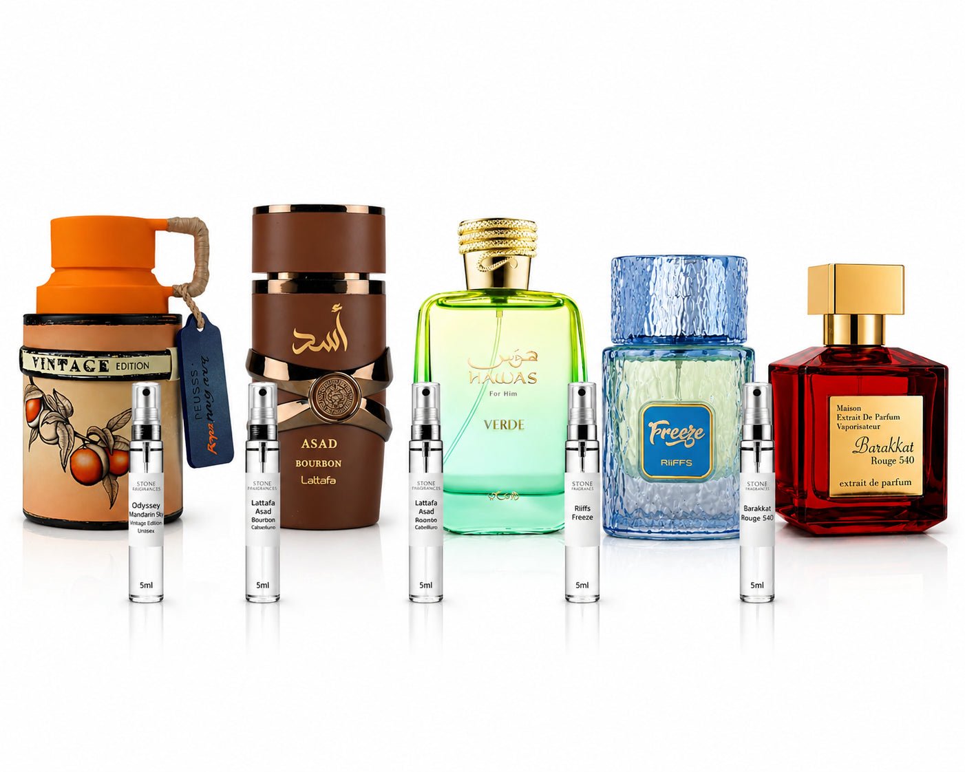 ADN Árabe – 5 Decants Exclusivos - Stone Fragrances