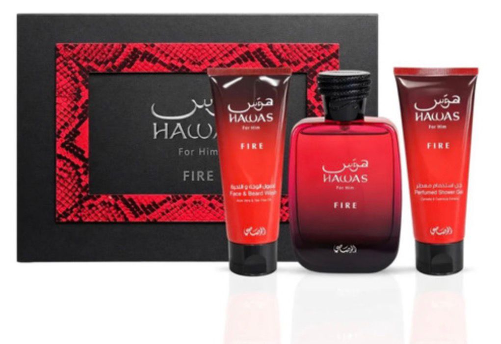 Set 3pz Rasasi Hawas Fire EDP 100ml – Caballero - Stone Fragrances