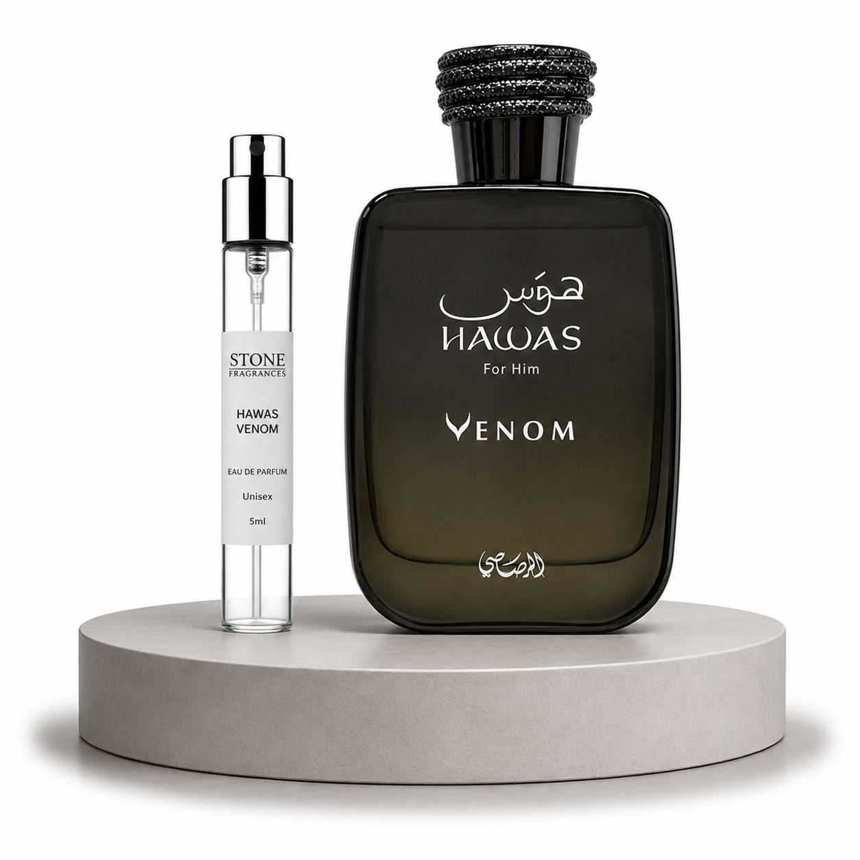 Rasasi Hawas Venom decant 5ml y botella 100ml