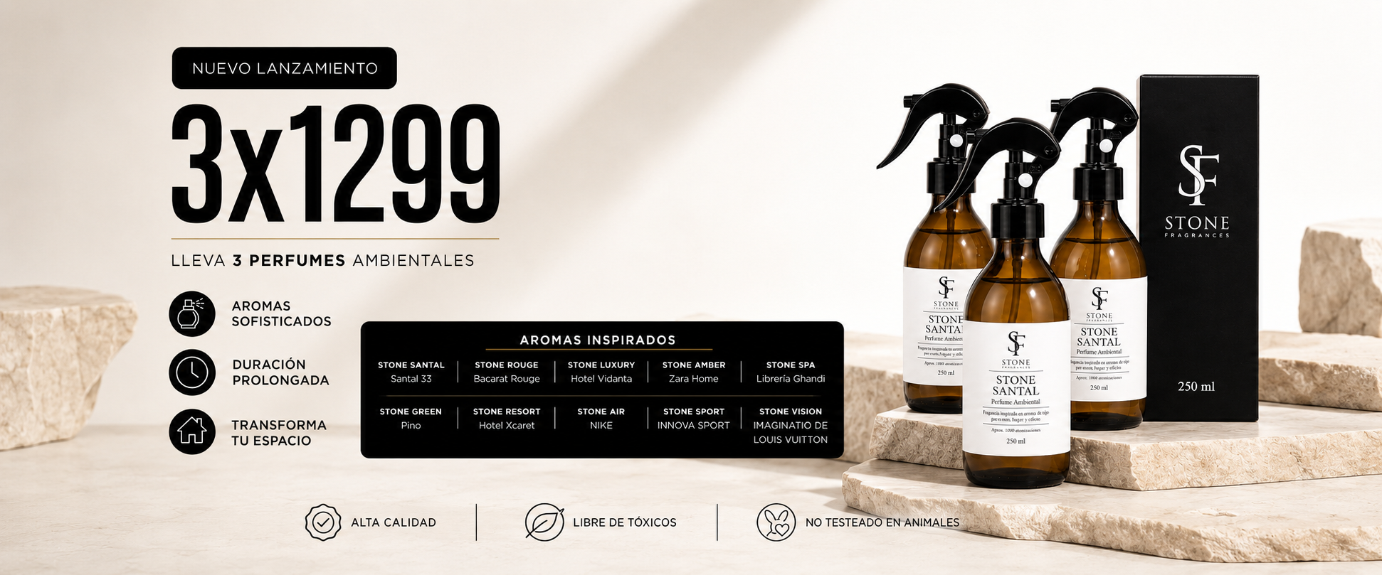 Pack 3 Perfumes Ambientales 3x1299 — Stone Fragrances